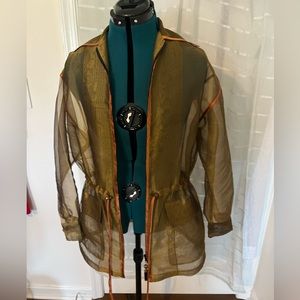 Gold (organza look) with bronze piping see through Andrea Jovine Jacket